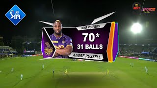 KKR vs PBKS RUSSELL 70 RUNS 31 BALLS 8 SIXES HIGHLIGHTS 2022  KOLKATA vs PUNJAB HIGHLIGHTS [upl. by Ennayelhsa]