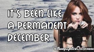 Miley Cyrus  Permanent December Lyrics On Screen HD [upl. by Shawn]