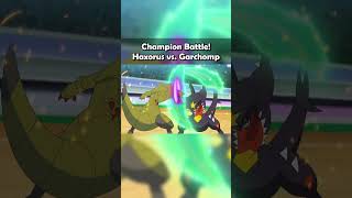 Cynthia´s Garchomp vs Iris´Haxorus pokemon pokemonanime pokemonjourneys [upl. by Tteirrah753]