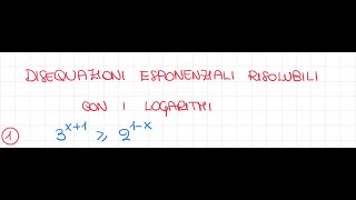 Disequazioni esponenziali risolubili con i logaritmi [upl. by Tillion]