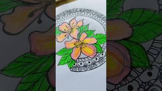 Simple flower mandala art ❤️ odiadailyvlog flowermandalaart mandalaart artbyrasmi mandala art [upl. by Pomcroy487]