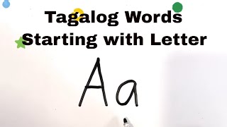 Tagalog Words Starting with Letter A [upl. by Lonyer]