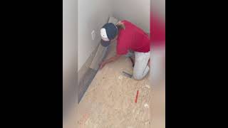 How to install vinyl plank Grip Strip flooring Traffic Master Flooring [upl. by Alleira325]