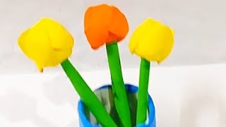 DIY easy clay flower art diycraft youtubeviralvideo youtubeshorts shorts painting [upl. by Ruy694]