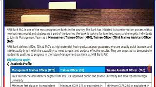 NRB Bank Job 2024 MTO TO and TAO Officer [upl. by Atinrehs549]