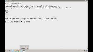 SAP S4 HANA SD 2024 Credit Management 1 [upl. by Falconer]