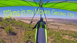 312kms in my Moyes Gecko 170  28 Dec 2021 FlyMoyes HangGliding Gecko [upl. by Elleinaj146]