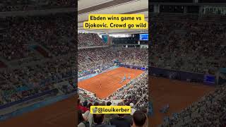 Matt Ebden wins game vs Novak Djokovic Crowd go wild olympics tennis olympics2024 paris [upl. by Biel773]