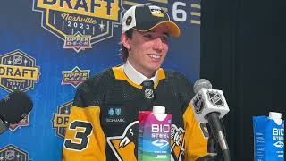 Penguins Draft pick Brayden Yager All smiles can’t believe he’s a Penguin [upl. by Aiksa]