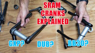 Sram Crankset Spindles Explained  GXP BB30 PF30 DUB [upl. by Slohcin]