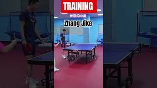 Training with coach Zhang Jike worldtabletennis pingpong tabletennisplayer tenismeja sports [upl. by Franckot]