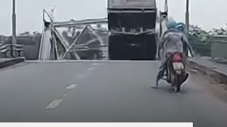 Dashcam footage shows moment bridge collapses in Vietnam [upl. by Adele]