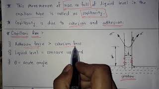 Concept of Capillarity  Fluid Mechanics [upl. by Ayotan]