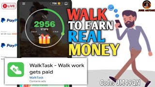 MAGLALAKAD KALANG PARA KUMITA  New Earning App 2024  Walktask Legit or Scam  Review [upl. by Adlog779]