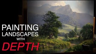 How to paint LANDSCAPES with DEPTH  Atmospheric PERSPECTIVE [upl. by Mindi]