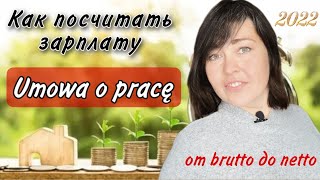 2 Расчет зарплаты в Польше 2022 для сотрудников на умове о праце Polski Ład и Ulga dla młodych [upl. by Leisam]