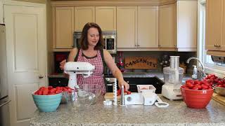 How to easily use a KitchenAid mixer amp the fruitvegetable strainer attachment to process tomatoes [upl. by Dew]