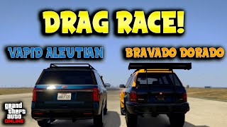 Vapid Aleutian VS Bravado Dorado Drag Race  GTA Online [upl. by Rucker]