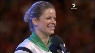 ClijstersAfterWinning2011AusOpen spoke [upl. by Riva647]