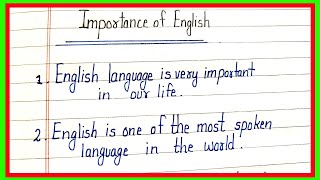 10 lines on importance of english language in Englishessay on importance of english language [upl. by Naesad]