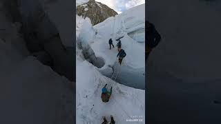 Dangerous Khumbu icefall ladder crossing expedition climbing mountains khumbu nepal everest [upl. by Jodoin]