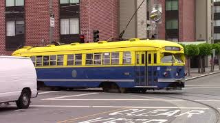 PCC Trolley Car Action at San Franciscos Fishermans Wharf 8817 [upl. by Georg]