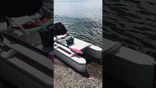 1 person pontoon boat type kayak maiden voyage [upl. by Analart334]