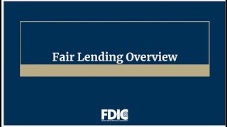 Fair Lending Overview Credit Discrimination Risks and the FDIC Fair Lending Review Process [upl. by Eeroc]