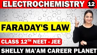 12Faradays law Laws of Electrolysis Electrochemistry career planet Shelly Mam NEETJEE [upl. by Irb]