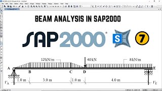 Beam Analysis in SAP2000  Example 7  Structural Engineering Tutorial [upl. by Atika]