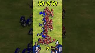 50 Elite Teutonic Knights vs 50 Elite Leitis AoE2 Shorts [upl. by Combe]