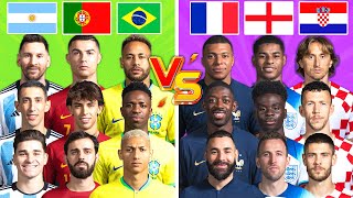 Argentina Brazil Portugal VS France England Croatia 💥 Trio Comparison💎 [upl. by Ettenaej]