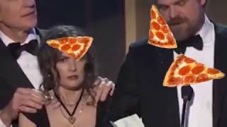 HILARIOUS Stranger Things Winona Ryder faces Speech SAG Awards 2017 PIZZA [upl. by Sirraf]