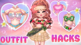 5 Cute Summer Outfit Hacks You MUST TRY in Royale 🏰 High  ROBLOX [upl. by Flanna]