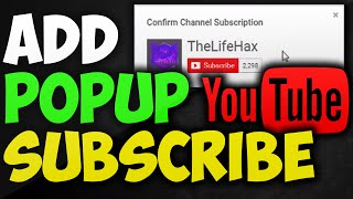 How To Add YouTube Subscribe Link  Subscribe Popup Button [upl. by Nylrac]