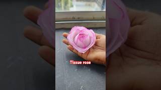 Easy process tissue Rose making viralvideo diy artandcraft craft tissue tissuerose rose art [upl. by Ideih]