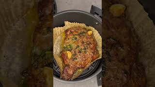 Steak in air fryer with garlic butter and parsley 🌿 steak airfryer recipe cooking meat yummy [upl. by Ranson]