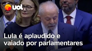 Lula é vaiado e aplaudido durante discurso em promulgação da reforma tributária no Congresso [upl. by Drofwarc220]