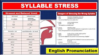 SYLLABLE STRESS  Stressed and Reduced Vowel  CONSONANT SOUNDS  Mastering the American Accent [upl. by Rovner]