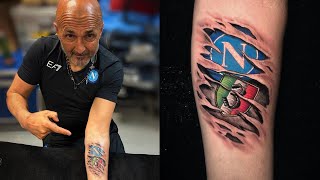 Tatuaggio Spalletti da brividi 😍💙 Si è tatuato lo scudetto del Napoli [upl. by Fionna]