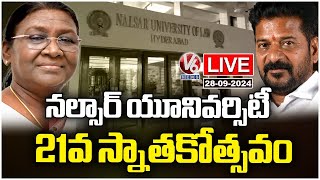 LIVE CM Revanth and President Murmu Participates In 21st Convocation Of Nalsar University  V6 News [upl. by Sellma]