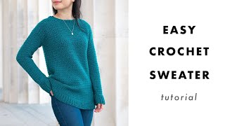 How to Crochet a Sweater  Weekend Snuggle Sweater Tutorial [upl. by Aihsemak616]