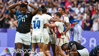 France DETHRONES Fiji in rugby gold medal match behind Antoine Duponts performance  Paris Olympics [upl. by Elatnahs]