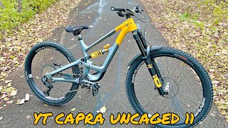 YT CAPRA UNCAGED 11  ATOMIK CARBON RIMS  PROFILE ELITE MTB HUBS [upl. by Yregerg866]