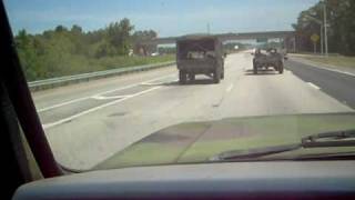 H1 Hummer Passes an M1009 CUCV Southbound on Interstate 95 [upl. by Annuahs771]