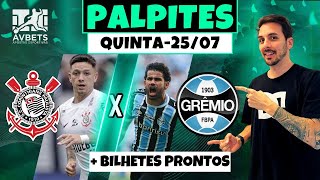 PALPITES E APOSTAS DE FUTEBOL PARA HOJE 25 07 2024  BILHETE PRONTO QUINTAFEIRA [upl. by Reace]