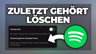 Spotify zuletzt gehört amp Wiedergabeverlauf löschen  Tutorial [upl. by Aibar]