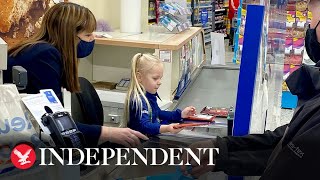 Tesco superfan works behind tills after being given her own uniform [upl. by Llerehc428]