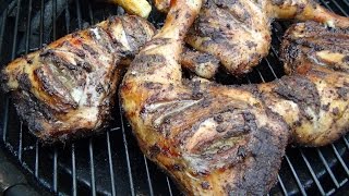 Jamaican Jerk Chicken met Kokosrijst op de barbecue [upl. by Fayina]