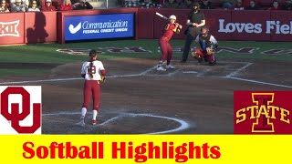 Iowa State vs 2 Oklahoma Softball Game 2 Highlights March 9 2024 [upl. by Sheridan]